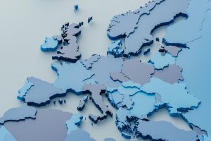 Raised map of Europe